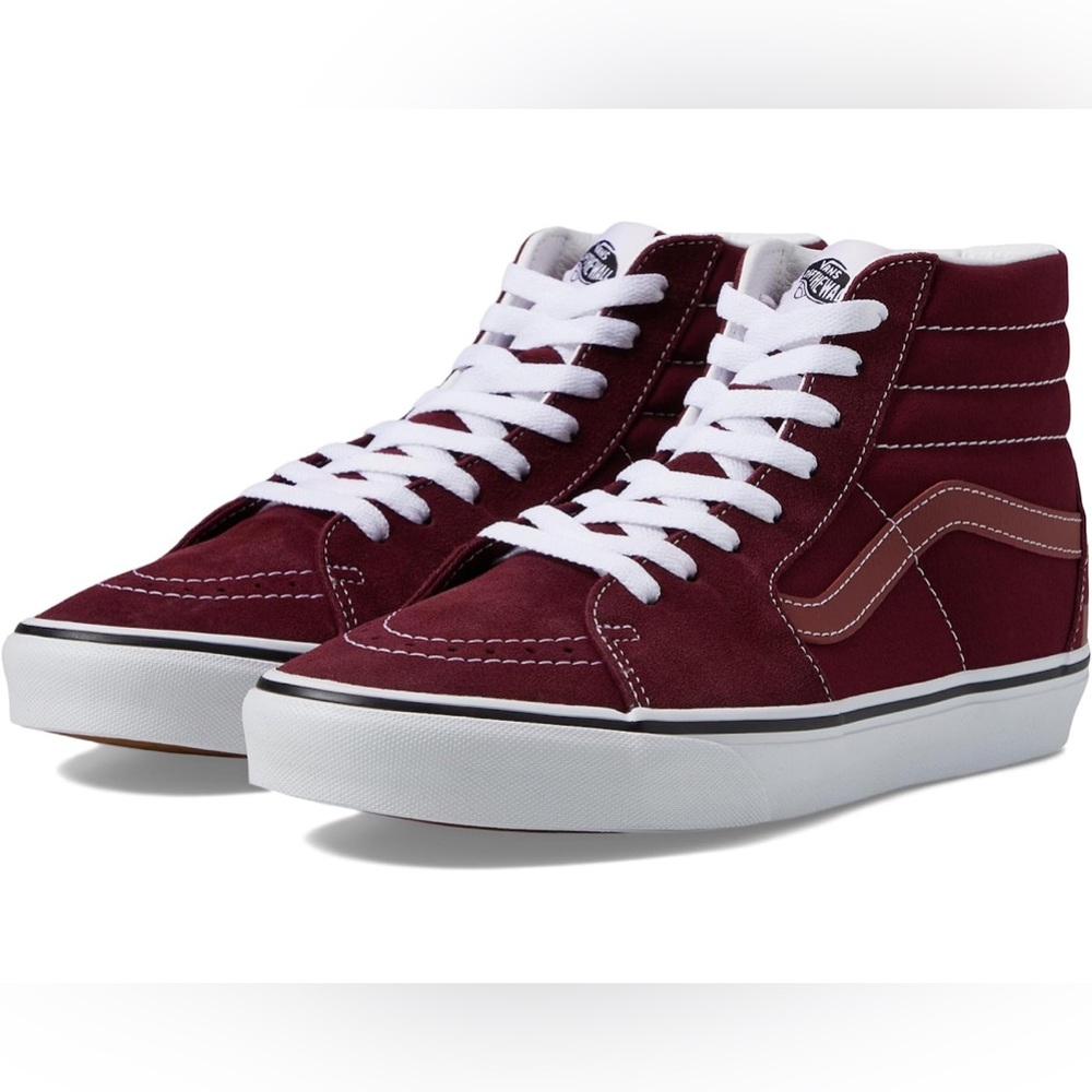 New Maroon Suede Vans Sk8-hi Sz 8